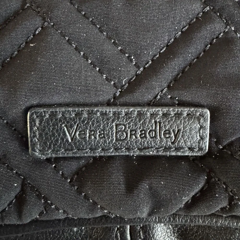 Vera Bradley Vivian Hobo Bag‎ Quilted Black Purse